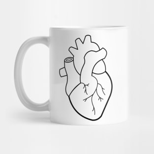 Simple Heart Line Art small Mug